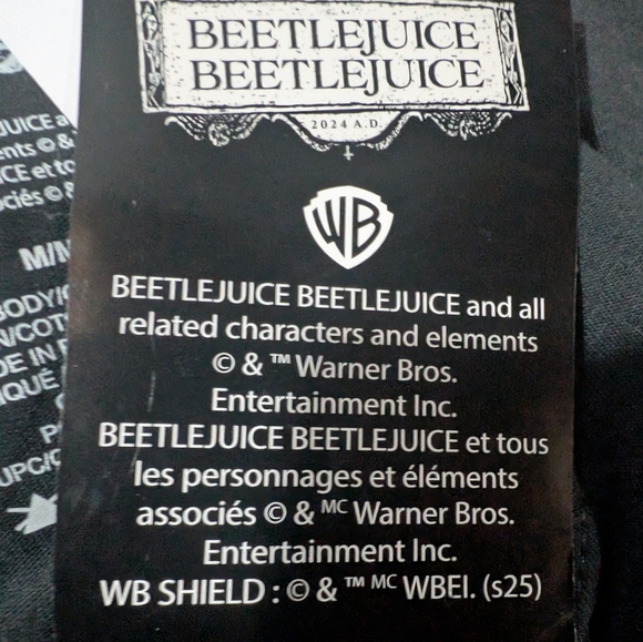 Official Beetlejuice 2 Black And White Shirt With Bob. NWT. Size Medium. - Picture 4 of 6